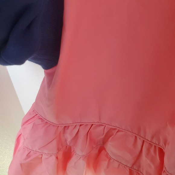 KARLIE Pink Puff Sleeve Ruffle Tiered V Neck Cotton Poplin Mini Dress Medium - Picture 6 of 13